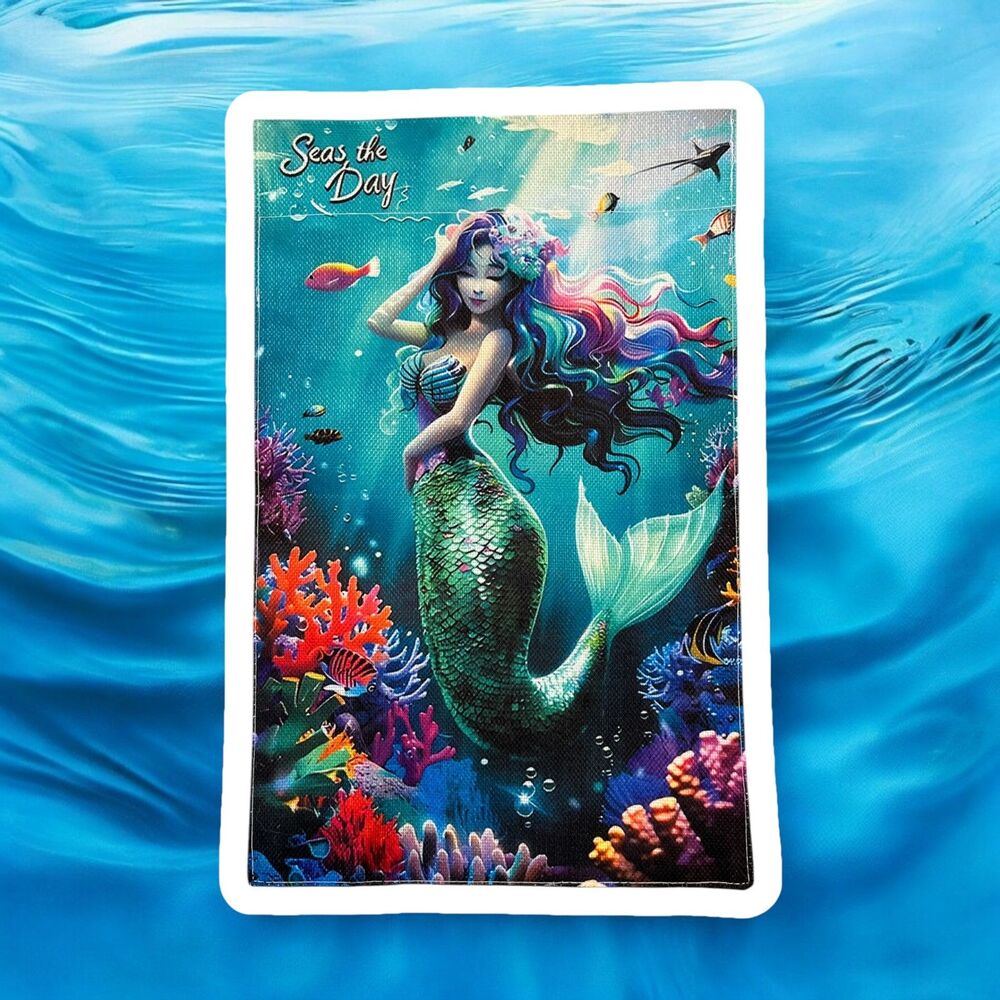 Seas the Day Mermaid Garden Flag – Vibrant Fantasy Décor 12X18 - Picture 2 of 2